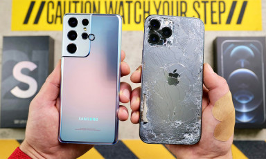 Thả rơi Galaxy S21 Ultra vs iPhone 12 Pro Max: Samsung làm quá tốt!