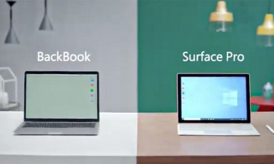 Microsoft gọi MacBook là "BackBook", troll vì không thể tách rời màn hình