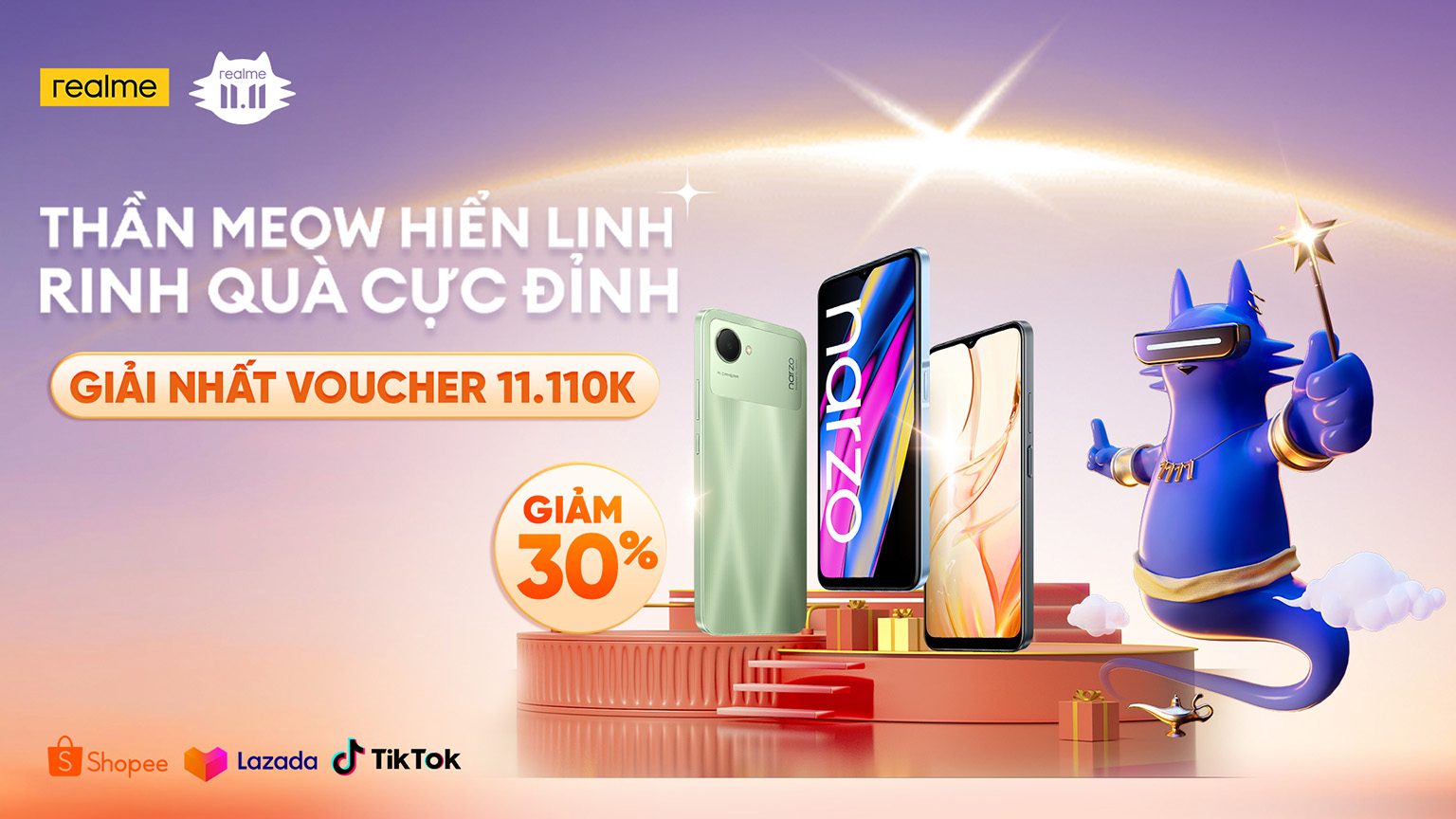 realme giảm sâu 30% sản phẩm công nghệ, tung voucher lên đến 11 triệu trong ngày 11/11!
